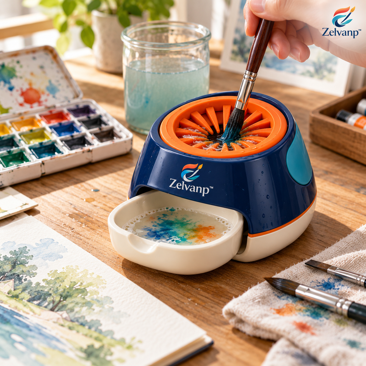 Zelvanp™ SwirlNest Brush Washer