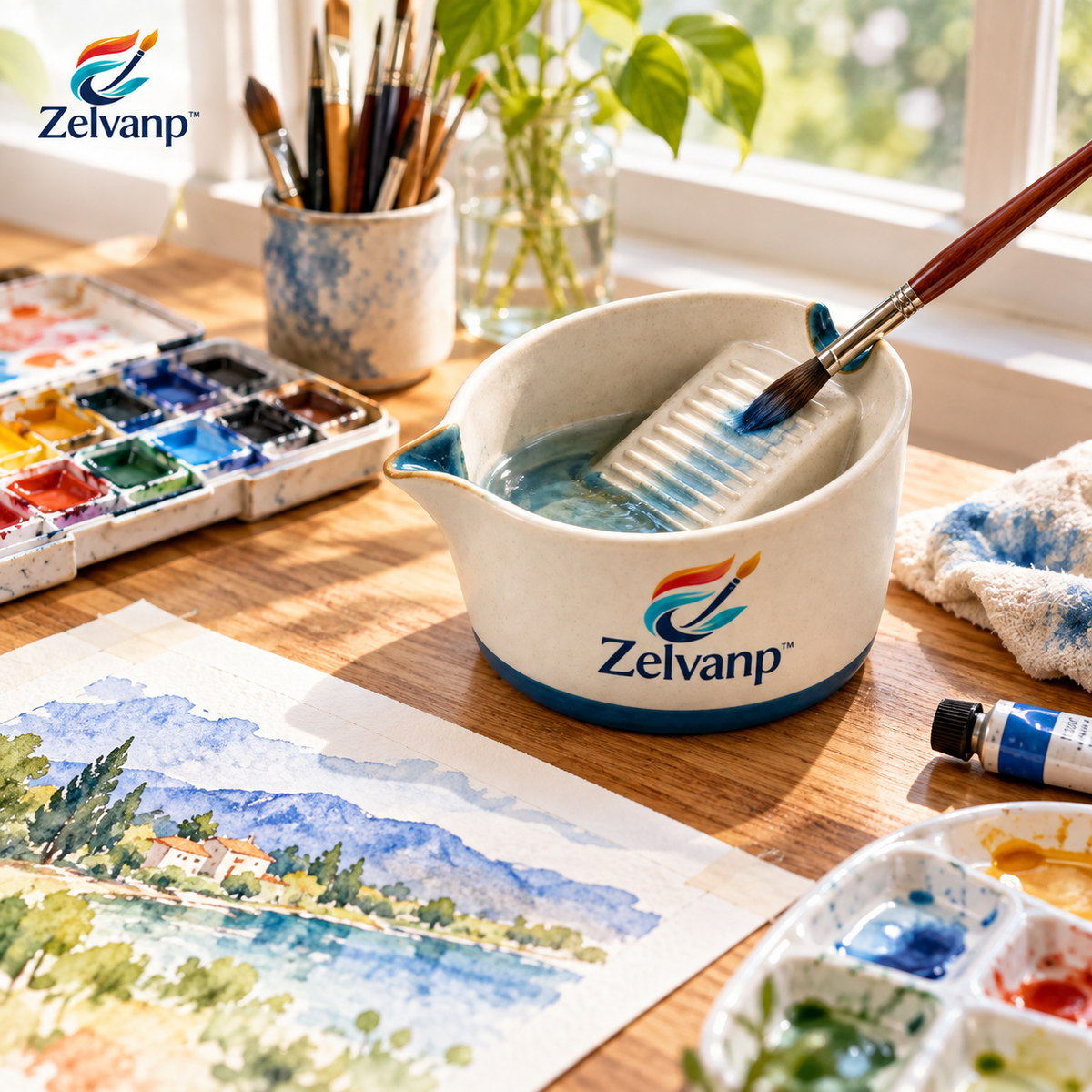 Zelvanp™ FlowRidge Brush Rinse Bowl